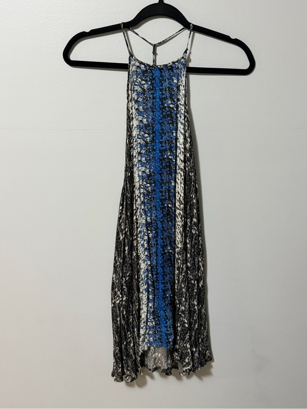 Free People Intimately Women’s Small Dress Blue Black Printed Strappy Boho